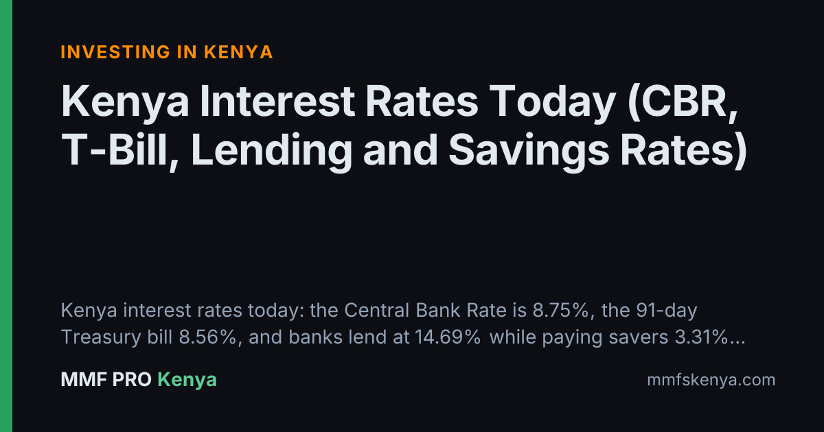 Kenya Interest Rates Today (CBR, T-Bill, Lending and Savings Rates)